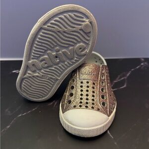 Native Kids Glitter Shoes - rose gold